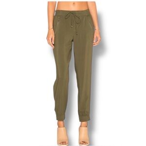 Splendid dusty olive pockets elastic legs Rayon Voile tracker Jogger Pant